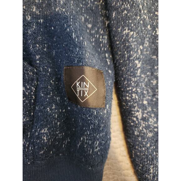 KINETIX Man's Full Zip Up Utility Sweater Jacket NEW Size Large Chunky Knit Blue - Picture 5 of 8